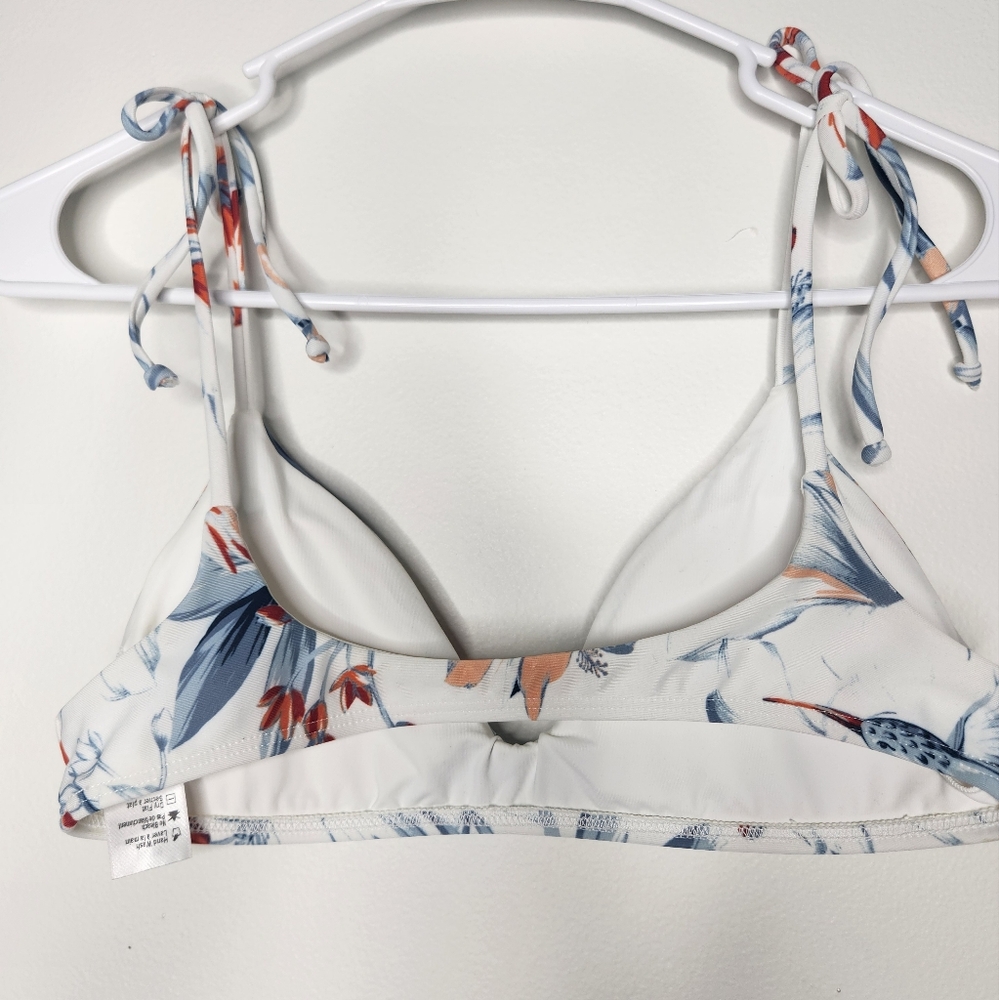 L space‎ Rocky Floral Triangle Bikini Top Medium White - Picture 5 of 6